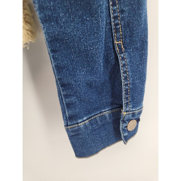 Wallflower Authentic Denim Womens Faux Sherpa Lined Jean Jacket Large - Picture 6 of 7